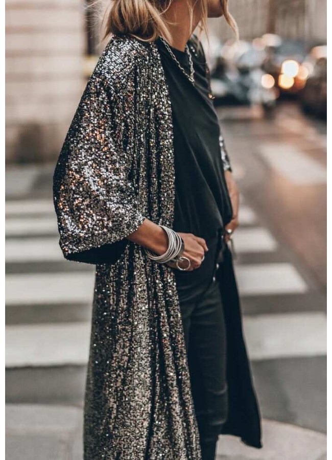 ZEPHYRIN STEEL SEQUIN KIMONO