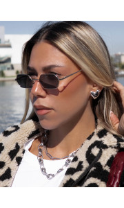 ANNAKEY BOSTON SILVER BLACK SUNGLASSES