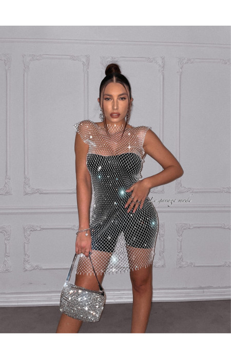 DAKOTA STRASS NET DIAMOND DRESS