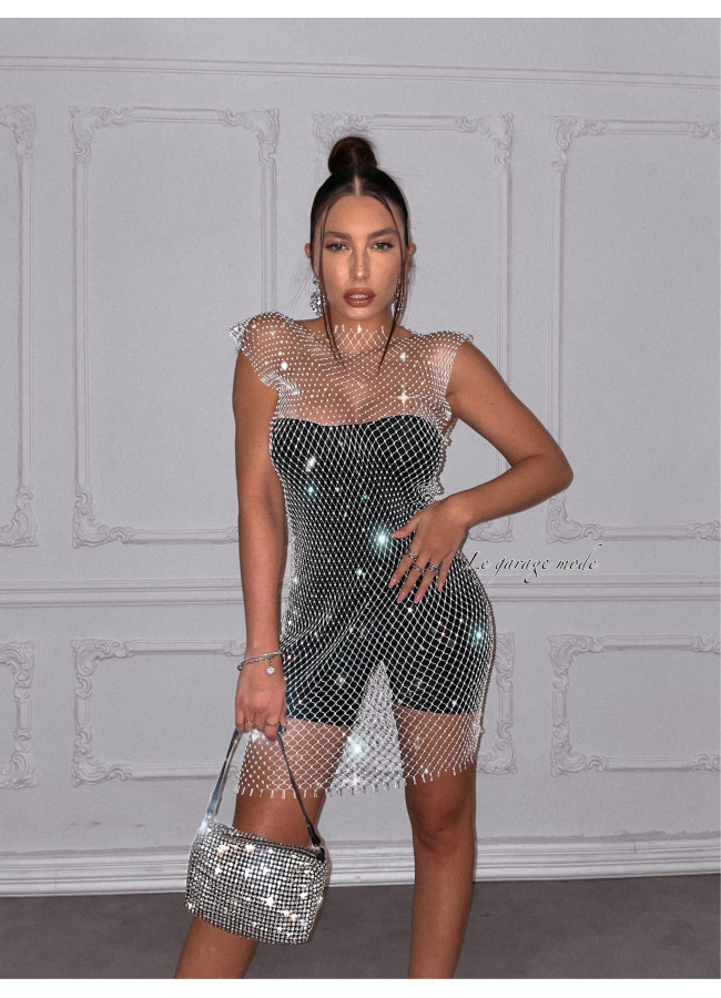 DAKOTA STRASS NET DIAMOND DRESS