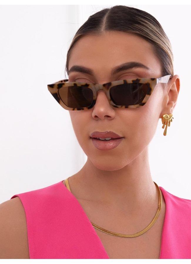 ANNAKEY TATI WHITE LEOPARD SUNGLASSES