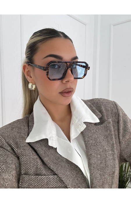 ANNAKEY DENI LEOPARD BLUE SUNGLASSES