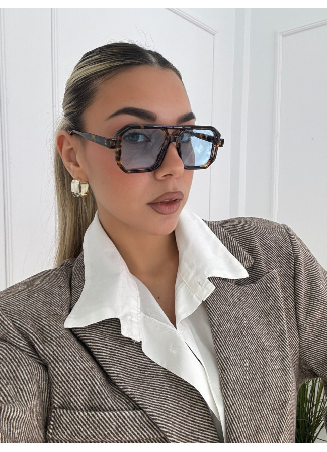 ANNAKEY DENI LEOPARD BLUE SUNGLASSES