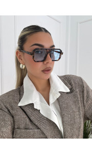 ANNAKEY DENI LEOPARD BLUE SUNGLASSES