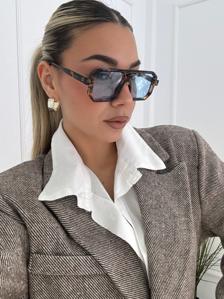 ANNAKEY DENI LEOPARD BLUE SUNGLASSES