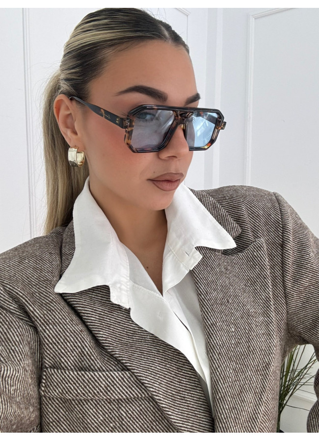 ANNAKEY DENI LEOPARD BLUE SUNGLASSES