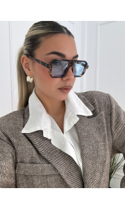 ANNAKEY DENI LEOPARD BLUE SUNGLASSES