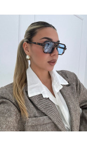 ANNAKEY DENI LEOPARD BLUE SUNGLASSES