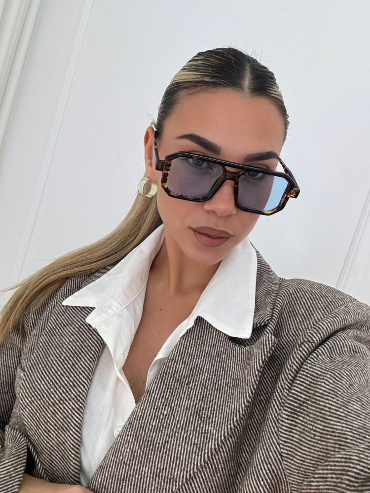ANNAKEY DENI LEOPARD BLUE SUNGLASSES
