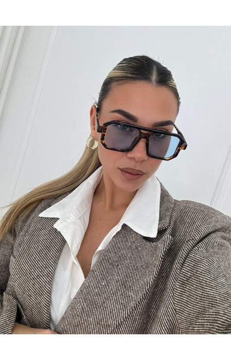ANNAKEY DENI LEOPARD BLUE SUNGLASSES