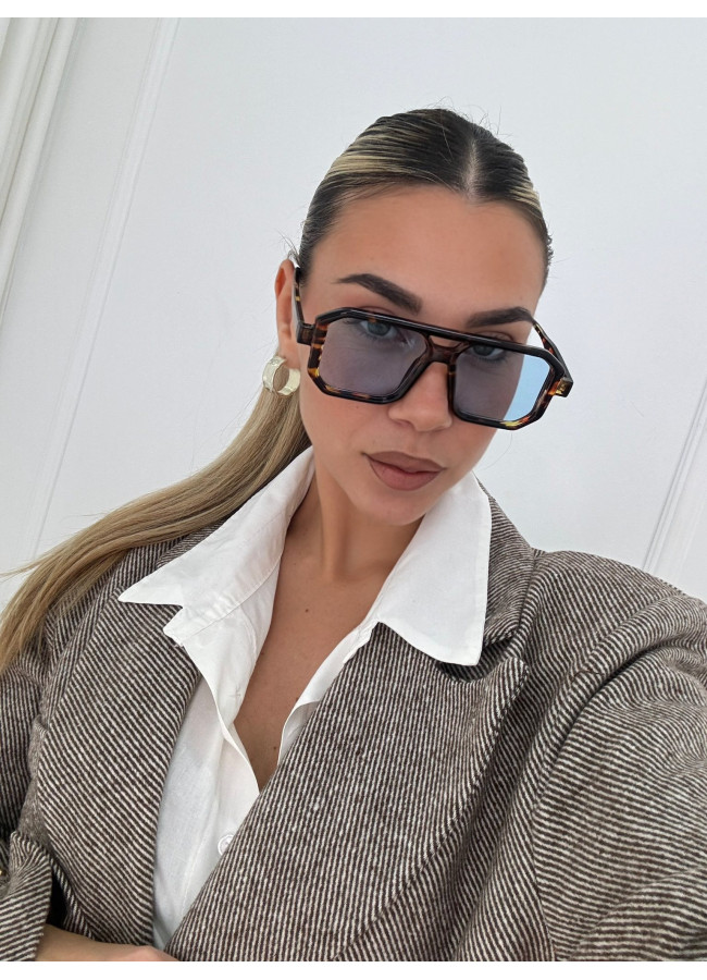 ANNAKEY DENI LEOPARD BLUE SUNGLASSES
