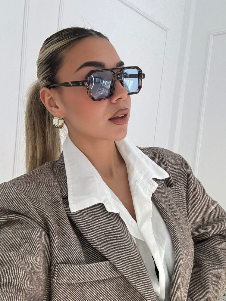 ANNAKEY DENI LEOPARD BLUE SUNGLASSES