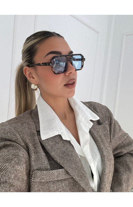 ANNAKEY DENI LEOPARD BLUE SUNGLASSES