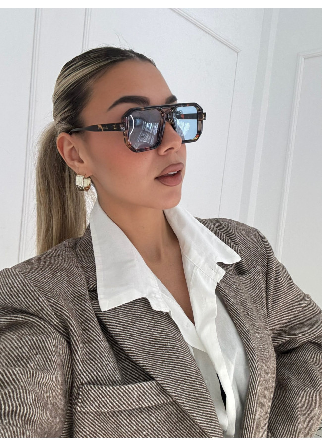 ANNAKEY DENI LEOPARD BLUE SUNGLASSES