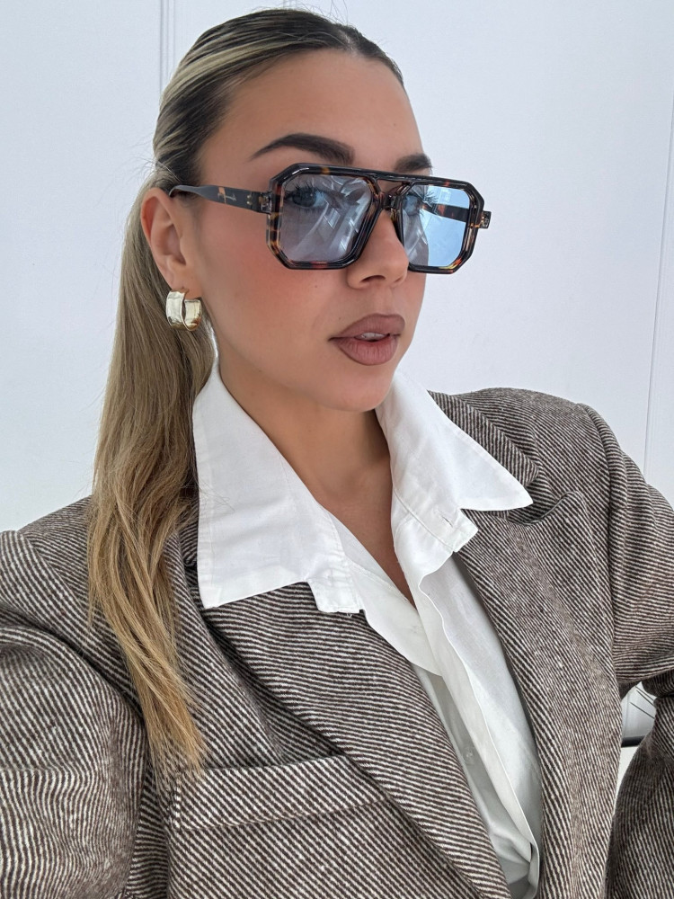 ANNAKEY DENI LEOPARD BLUE SUNGLASSES