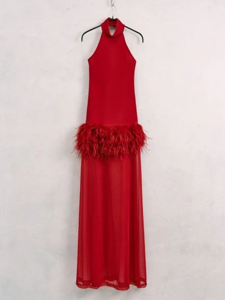 FEARTHER DRESS - ANGELICA