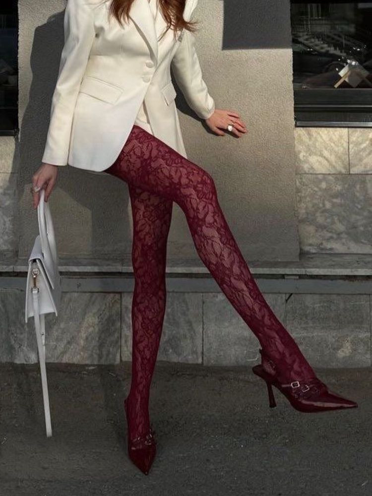 ACE BORDEAUX LACE TIGHTS