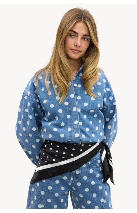 DOTS SATIN BLACK FOULARD