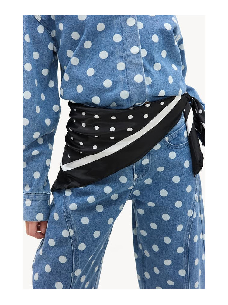 DOTS SATIN BLACK FOULARD