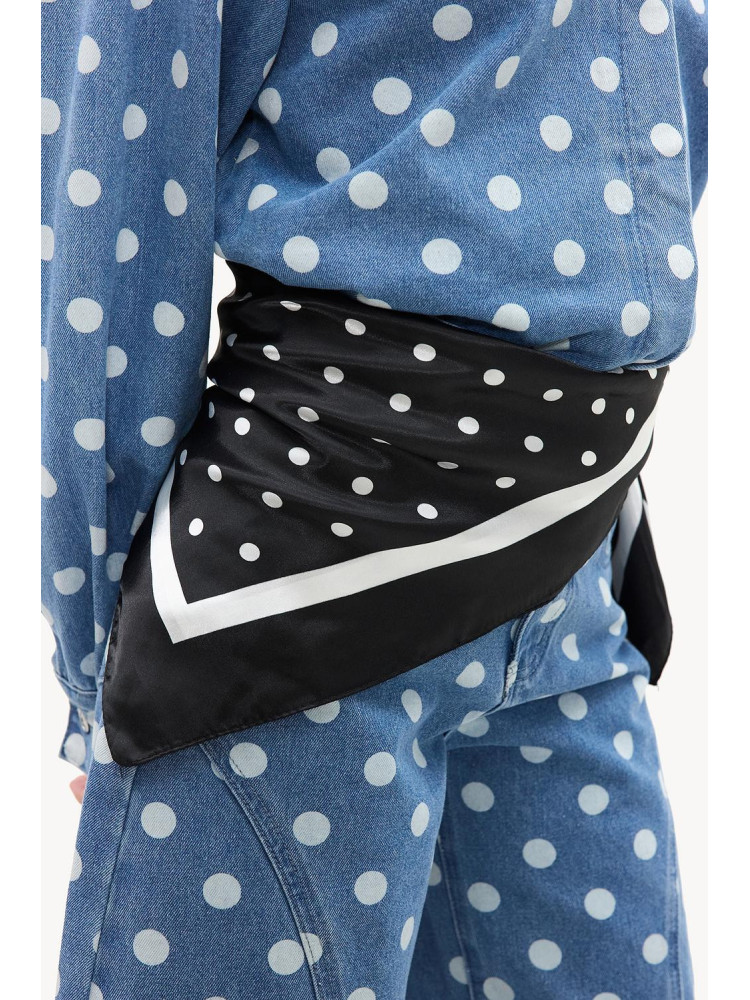 DOTS SATIN BLACK FOULARD