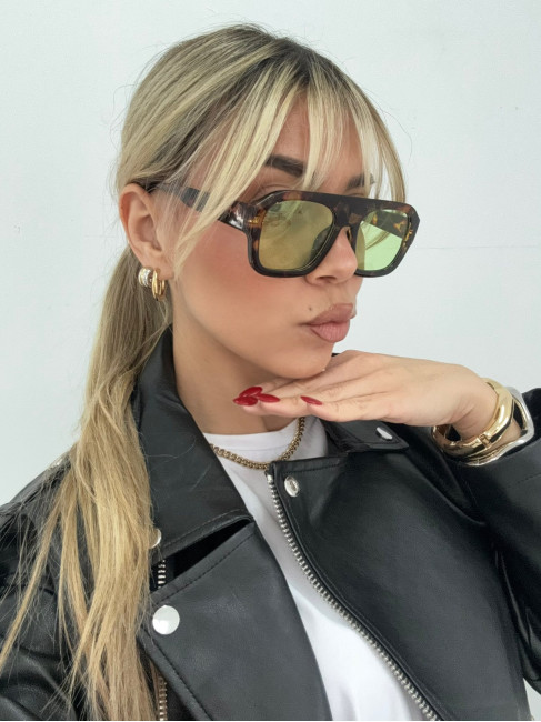 ANNAKEY SHADOW LEO GREEN SUNGLASSES