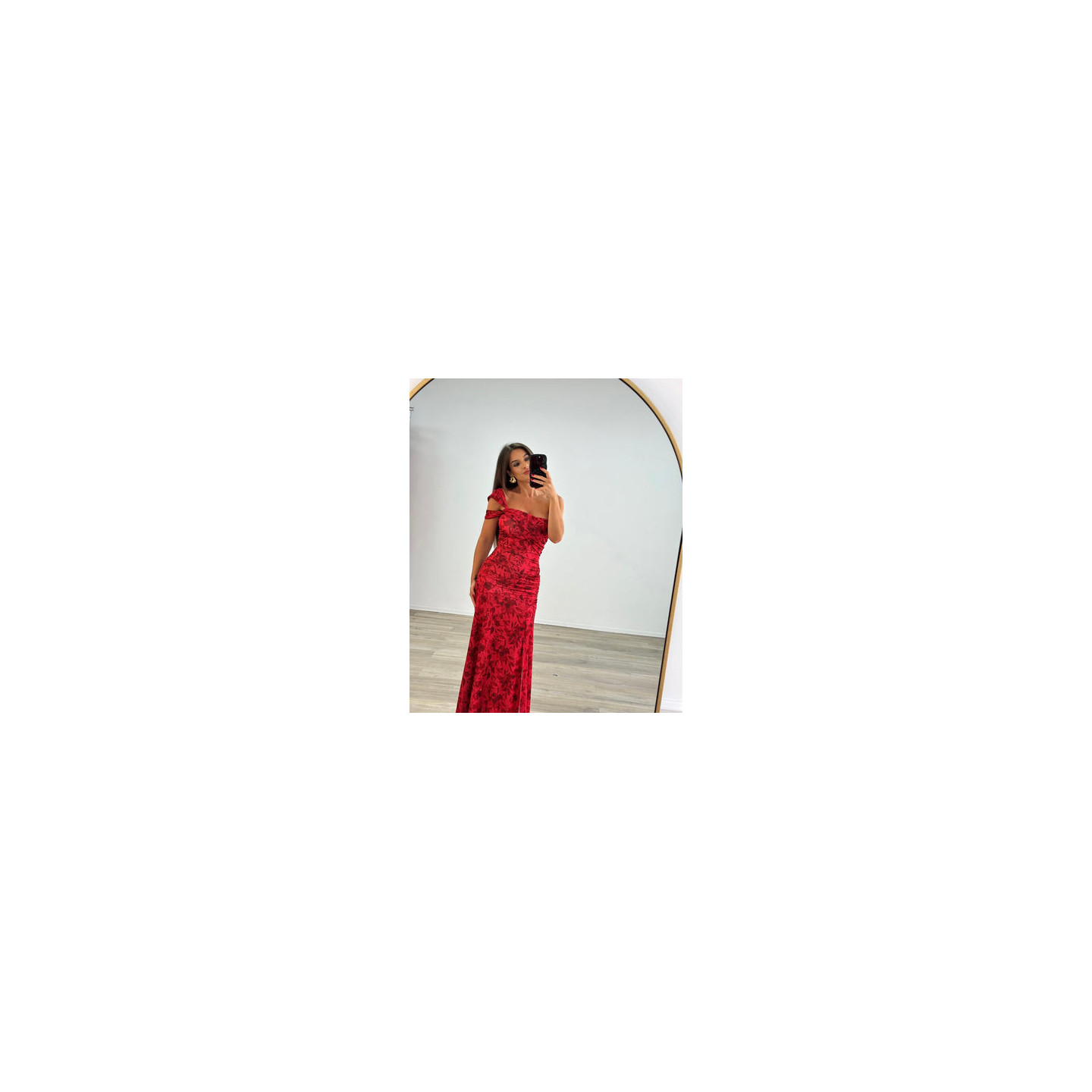 MAXI RED FLORAL DRESS - ALVA