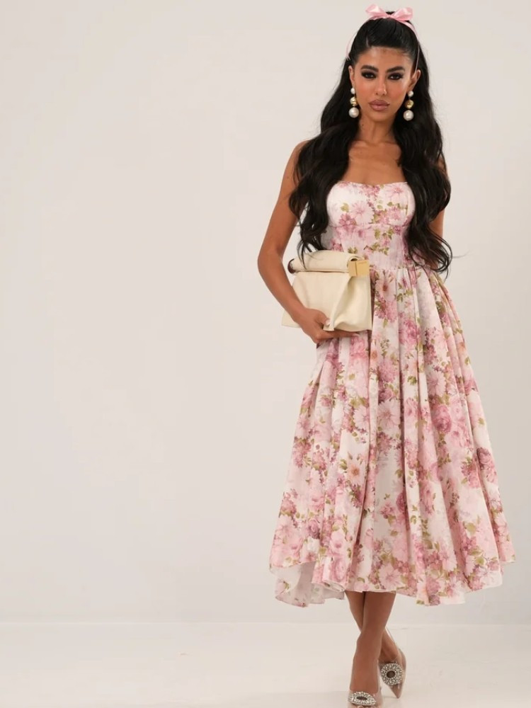 FLORAL BABY BLUE DRESS - FIORATO