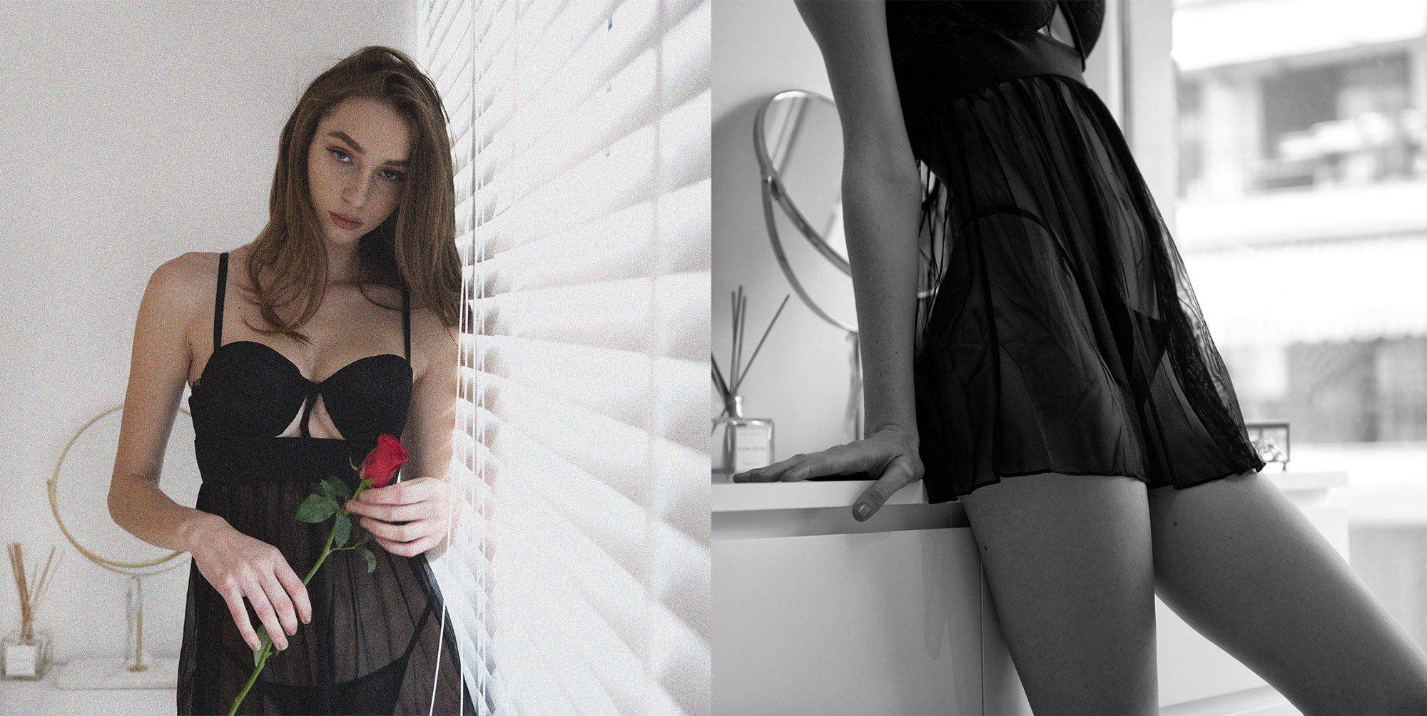 valentine's girl wearing black lace lingerie 